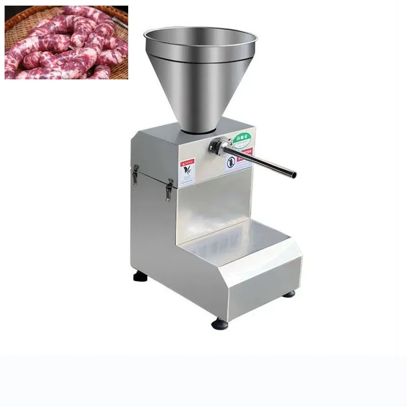 

New Electric Sausage Filling Stuffer Commercial Sausage Filler 15kg Large Capacity Hopper Sausage Enema Machine Stainless Steel
