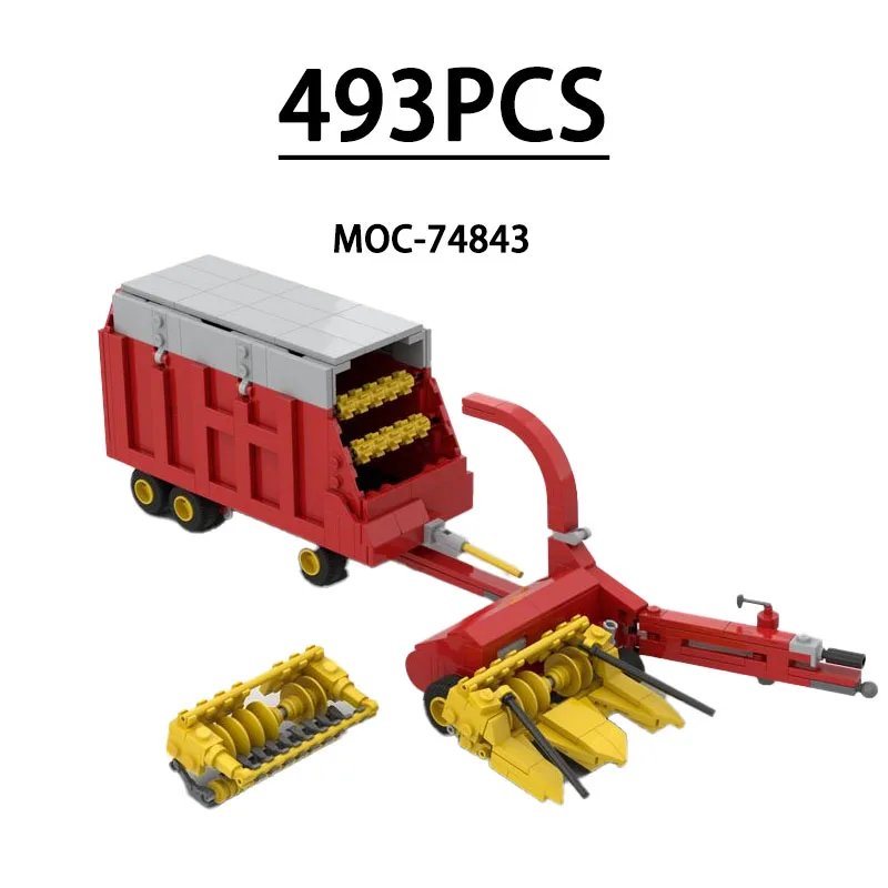 

MOC-74843 Building Block Farm Harvester Model Ornament 493 Pieces, Children's Educational Birthday, Christmas, and New Year Gift