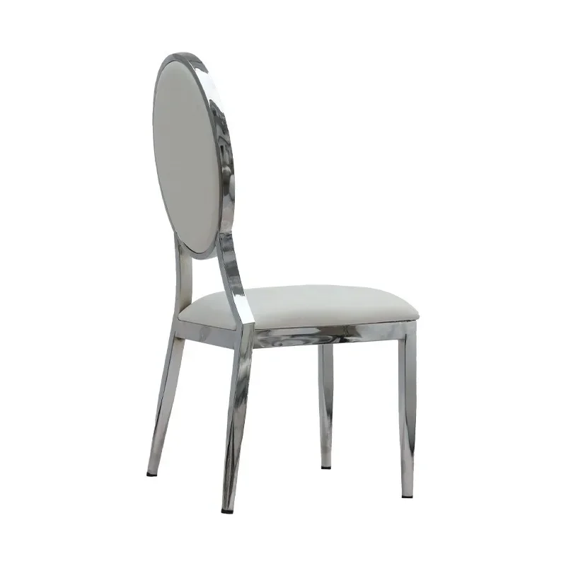 Dining Chair Banquet Light Luxury European Style Home Restaurant Backrest Stainless Steel General Table Chair High Back