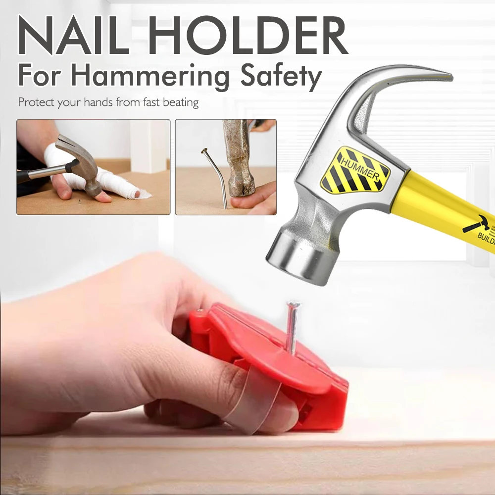 Nails Holder for Hammering Safety Pliers Finger Protector Screw Nails Fixer Tool Anti-beating Device Nailing Protector