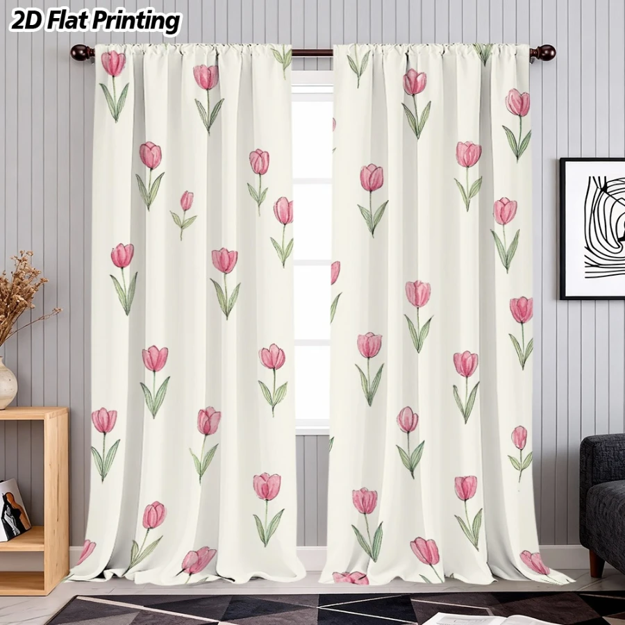 Home Decor Tulip - 2 Cortinas con Estampado Digital, Diseño