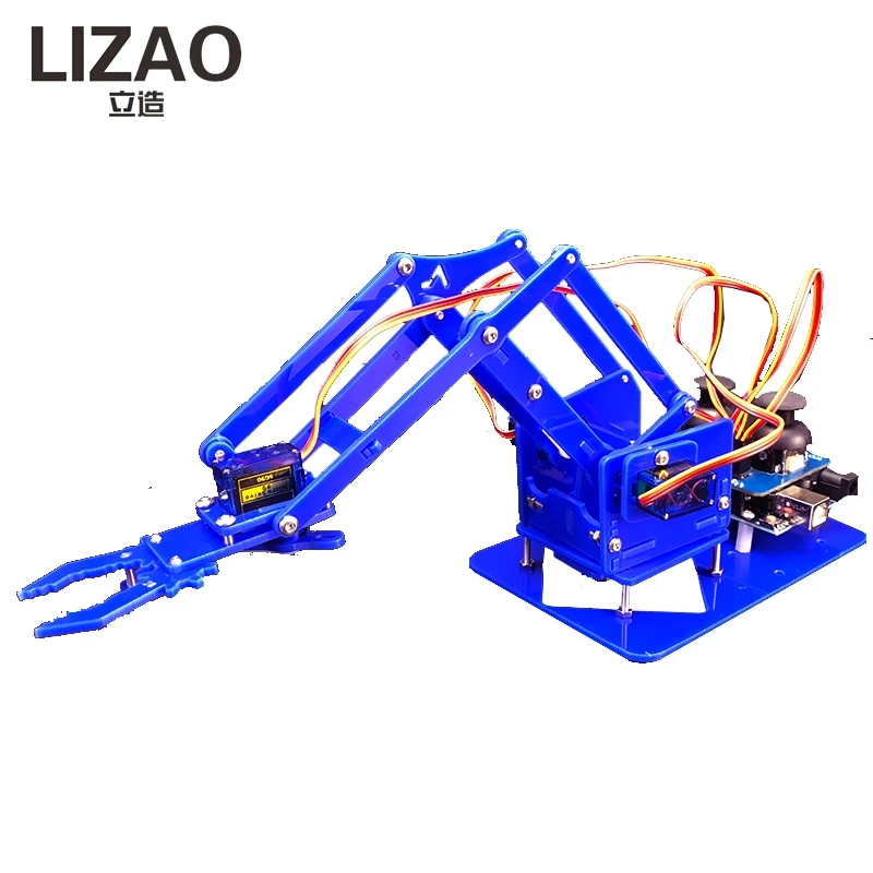 SG90 MG90S 4 DOF Unassembly Acrylic Mechanical Arm Robot Manipulator Claw for Arduino Maker Learning DIY Kit Robot