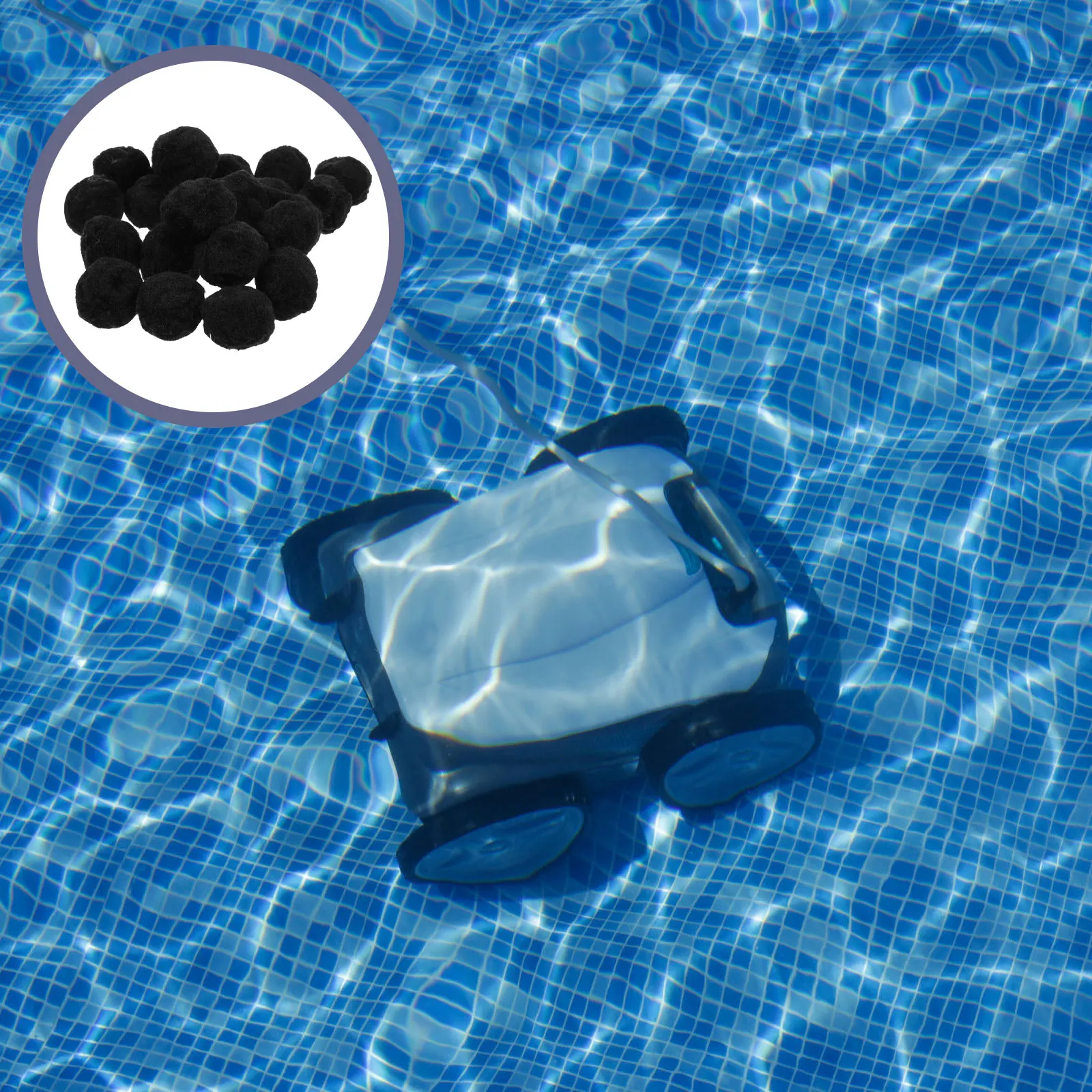 1 bolsa de bolas filtrantes, medios de filtro de piscina de acuario reemplazables de alta densidad para pecera, filtros de arena prácticos portátiles