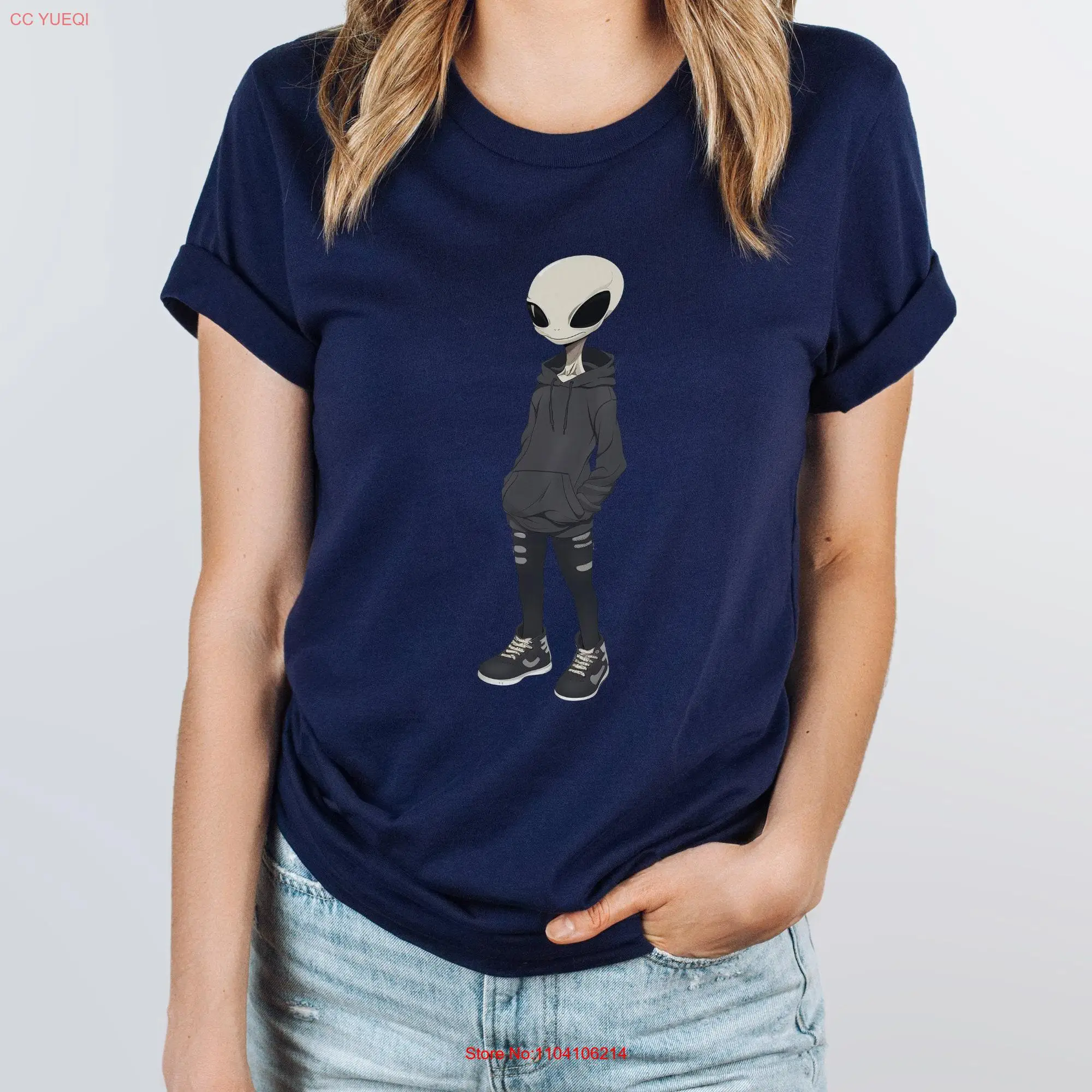 Anime Alien T Shirt UFO UAP Present Unidentified Extraterrestrial Niji Kawaii Cool Scifi Greys Hybrids Cryptid Disclosure