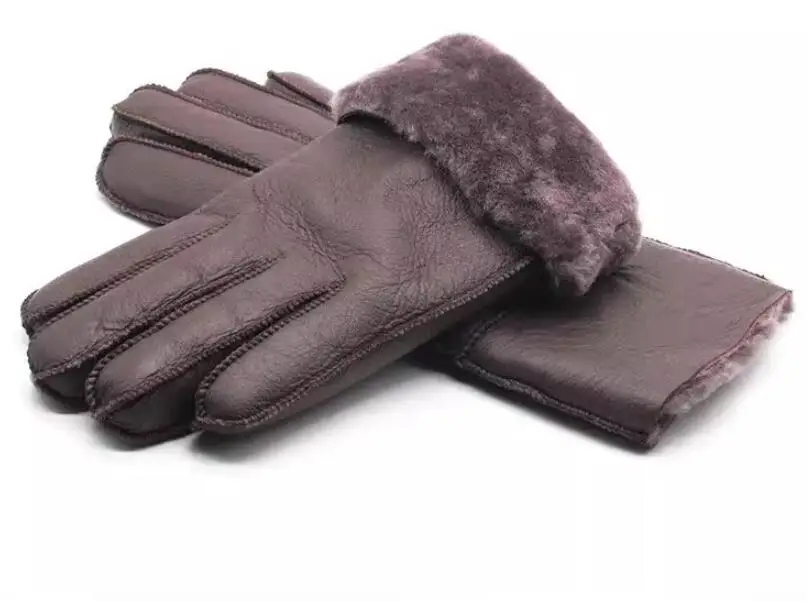 Men‘s Autumn Winter Thicken Warm Natural Wool Fur Leather Glove Male Winter Brand Thicken Warm Fur mitten R2609