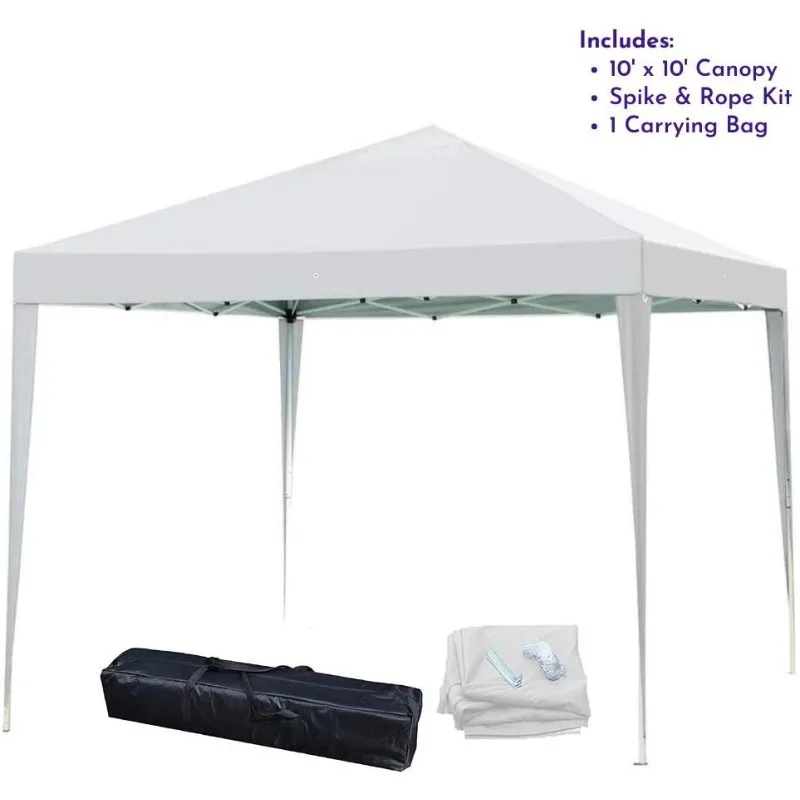 Gazebo de barraca com dossel de 10' x 10' com pernas vestidas, branco