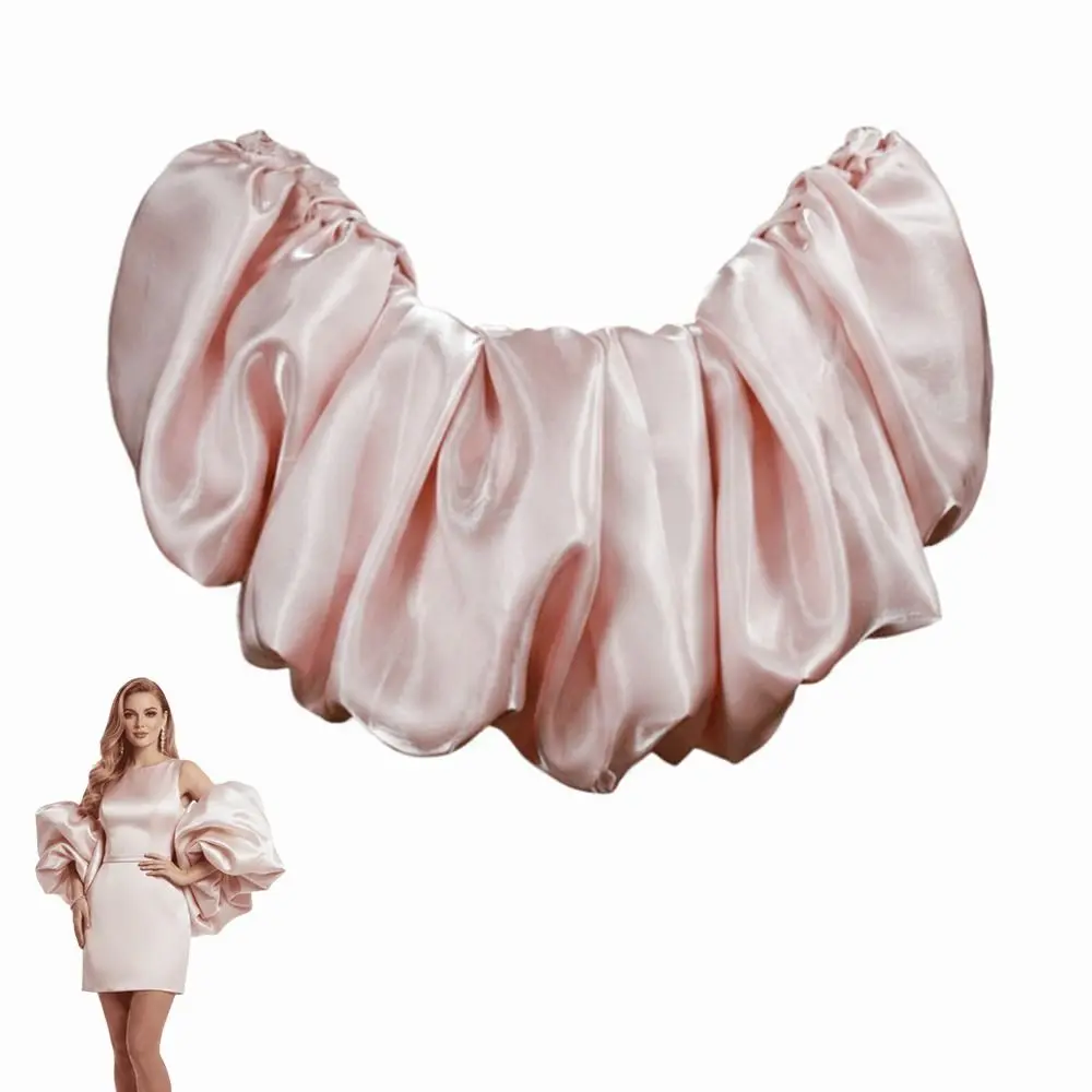 

Hot Pink Prom Dress Exaggerated Light Luxury One-shoulder Cape Wedding Bridal Gloves Sleeve Wrap Wedding Bridal