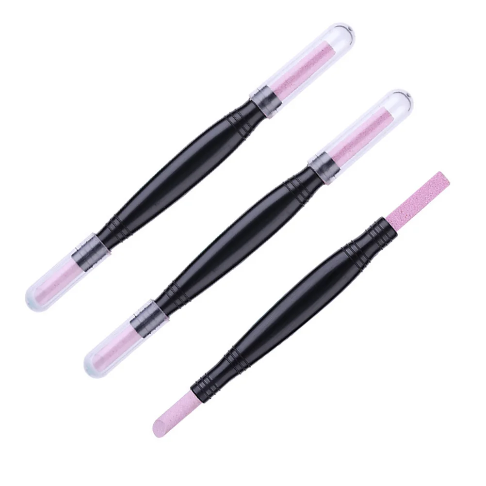 

3pcs Scrub Premium Cuticle Remover Pen Multifunctional Grinding Buffer Durable Manicure Tool For Women Art Lover Polish File