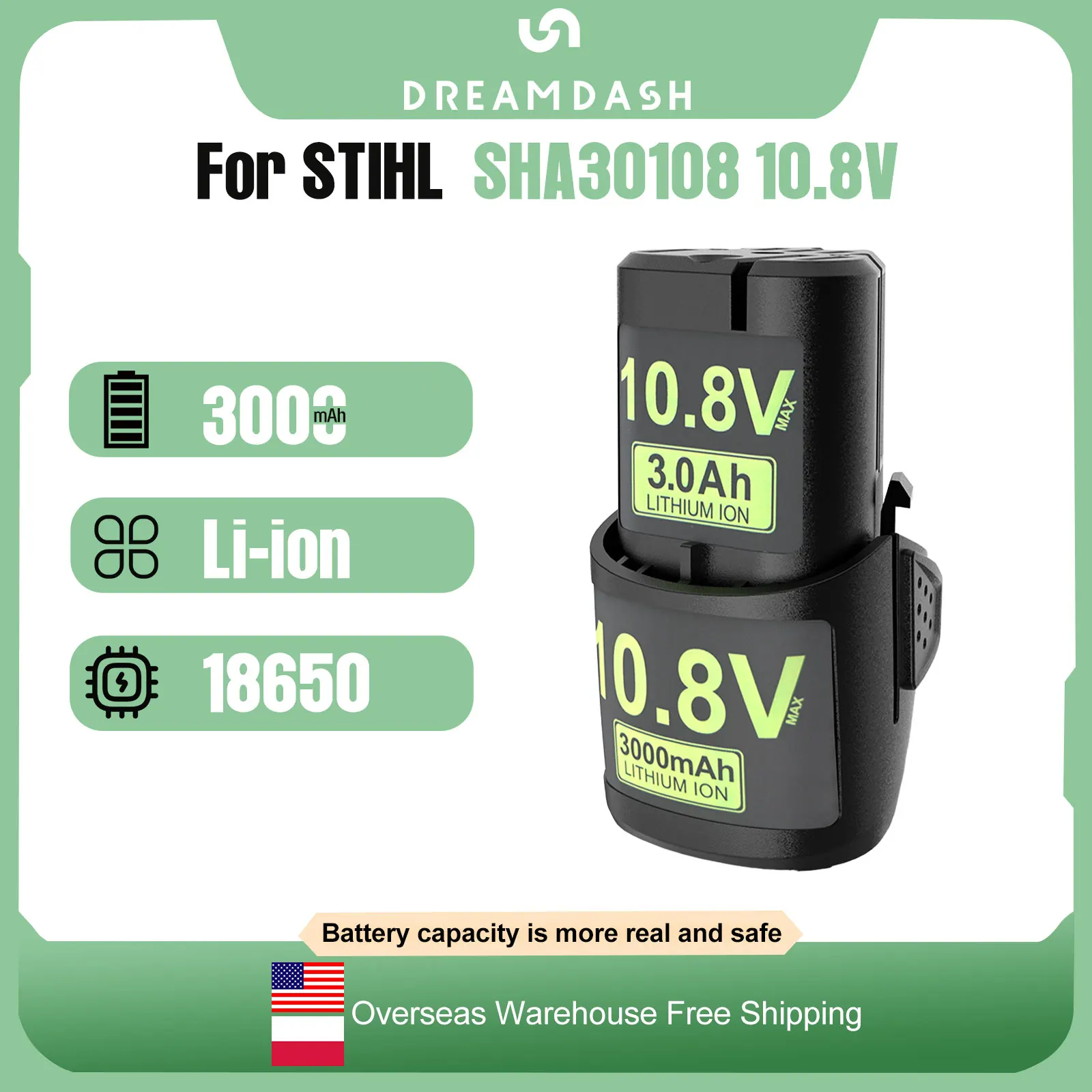 For STIHL 10.8V 3.0Ah Power Tools GTA 26 /SEA 20/HSA 25/HSA 26/AS2 Power Tool Li-ion Battery For All Stihl SHA30108 Power Tools