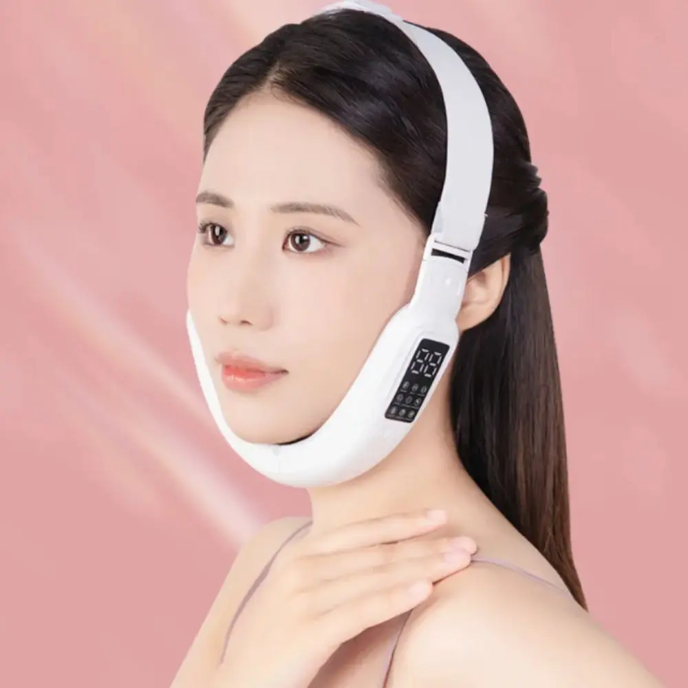 固定式電動Vフェイスリフティングマシン 振動マッサージ器 EMSマッサージ フェイスマッサージデバイス 二重あご解消 Vラインアップリフト