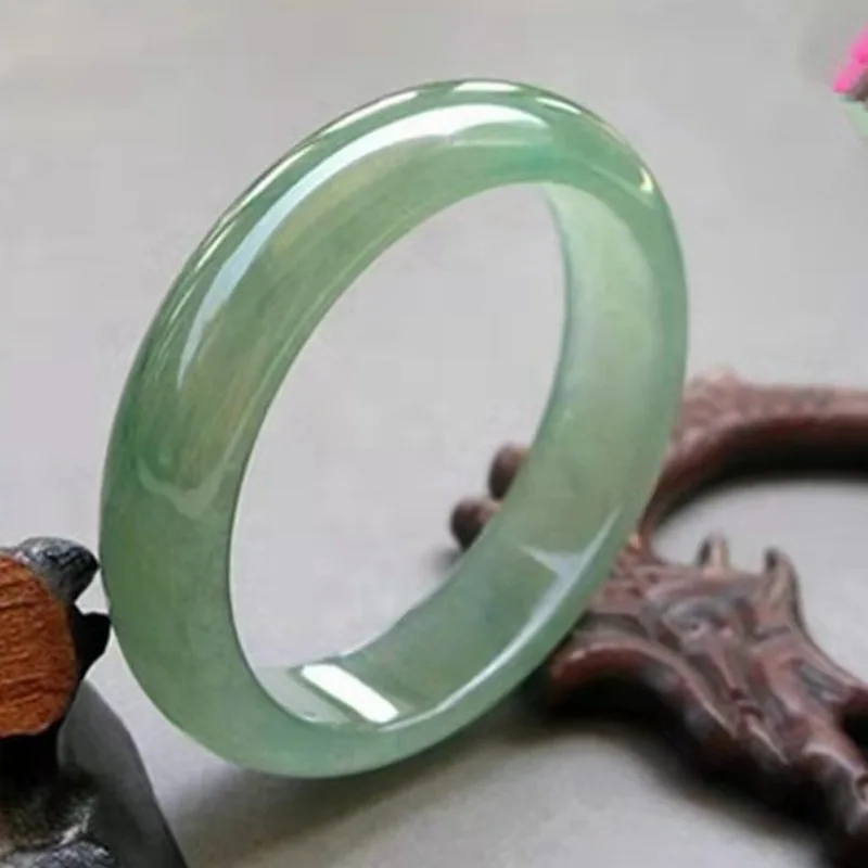 

High Ice Grade A Green Jade Bangle With Certificate Myanmar Jadeite Jewelry Women Healing Gemstone Accessorie Burma Jade Bangles