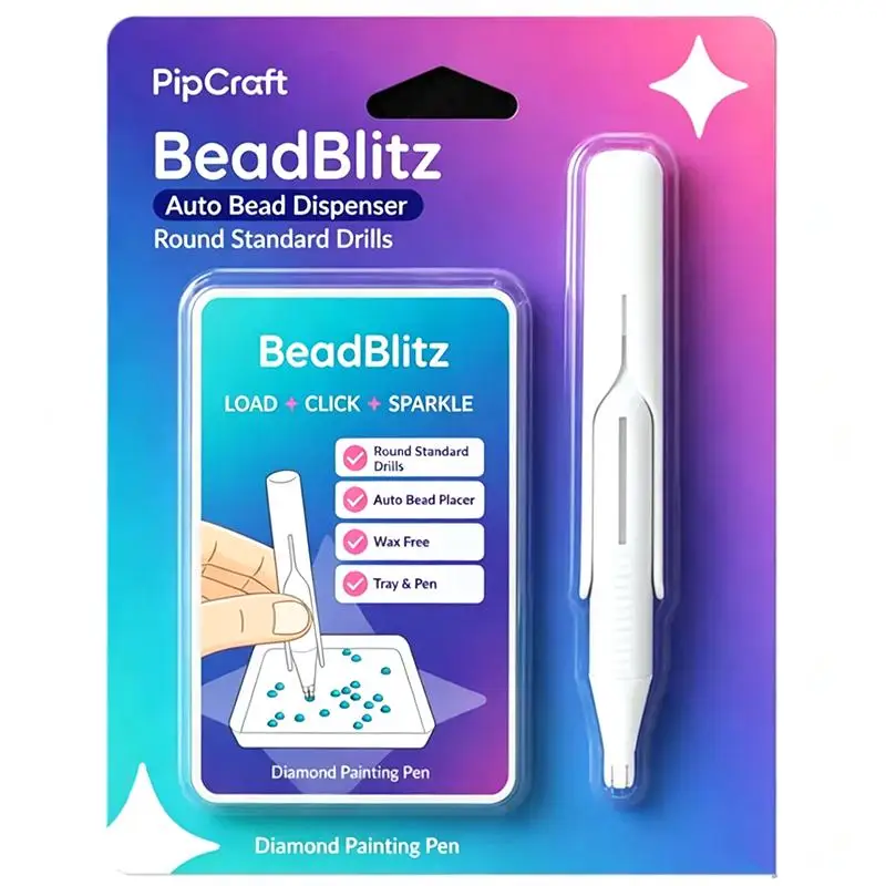 Automatischer Stift-Perlen-Spender Beadblitz Diamant-Kunst-Stift-Spender für Runde Perlen DIY-Bastelarbeiten für Erwachsene – Detail 16