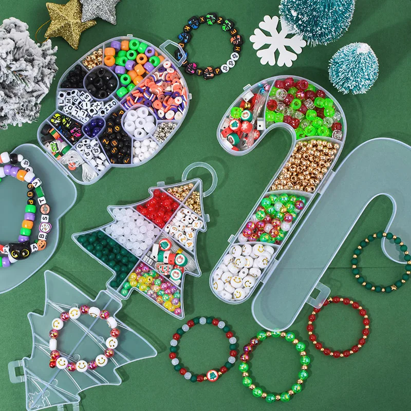 Girls Festival Jewelry Candy Cane Skull Christmas Tree Acrylic Beads For Bracelet Necklce Making Beads Jewelry Making Kits
