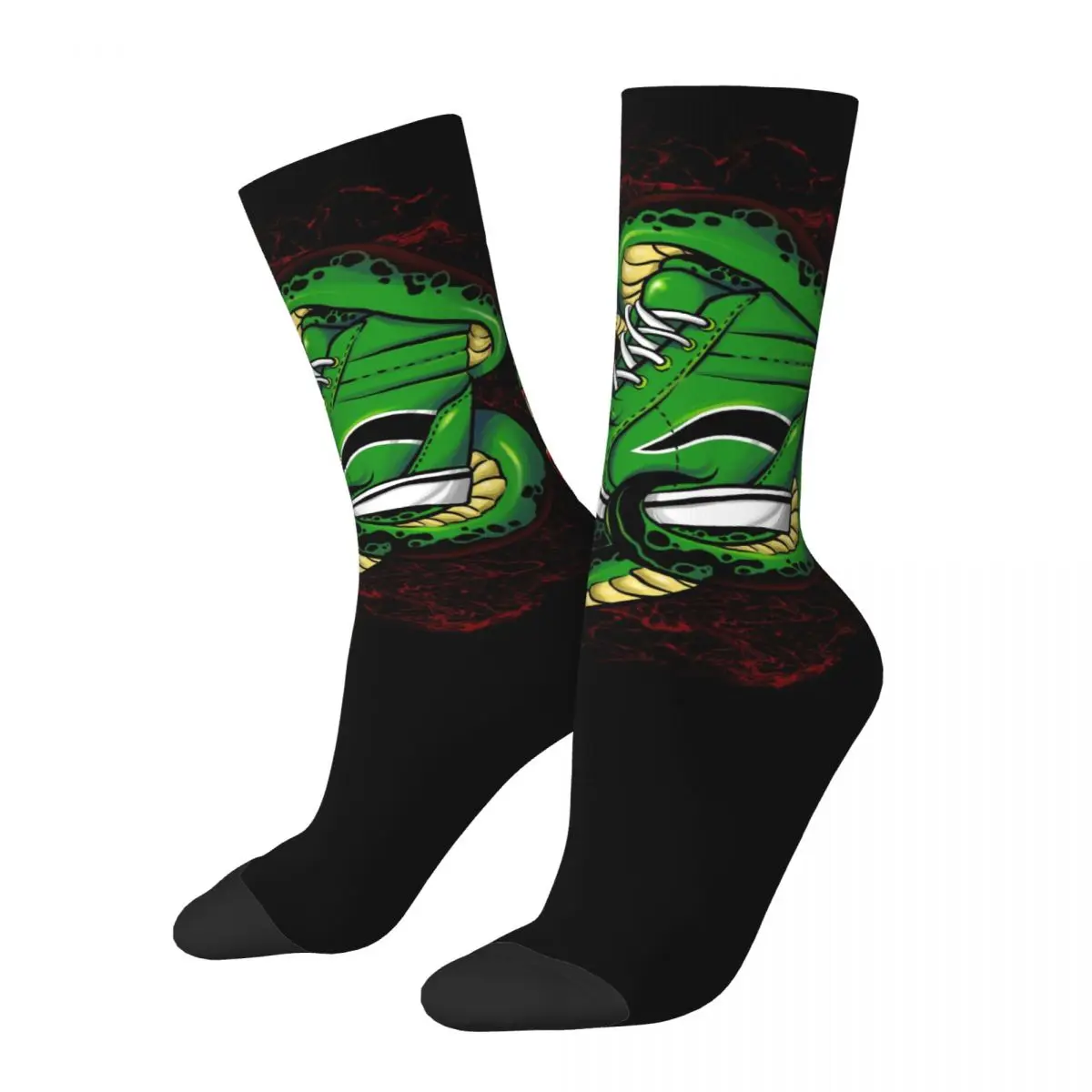 Hip Hop Retro Snaker Bites Crazy Men's compression Socks Unisex Collection Of Shoe Drawings Harajuku Seamless Printed Crew Sock