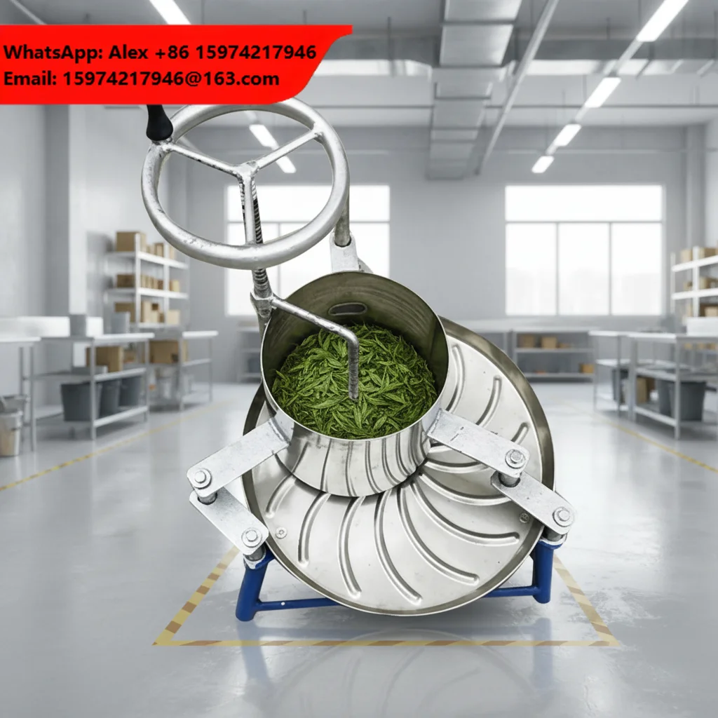 Small Black Green Oolong Manually Tea Rolling Machine With 2-3kg Batch Capacity And 1 Year Warranty