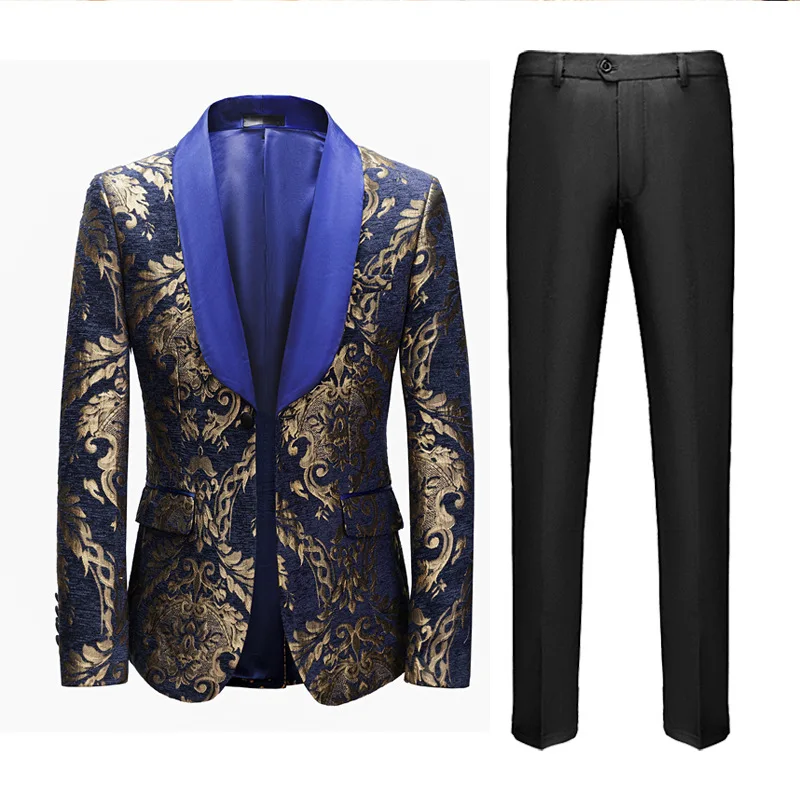 

Navy Blue Mens Suits For Wedding 2 Pieces Costume Homme Wedding Groom Tuxedos Groomsmen Business Prom Suits Slim Fit Blazer Pant