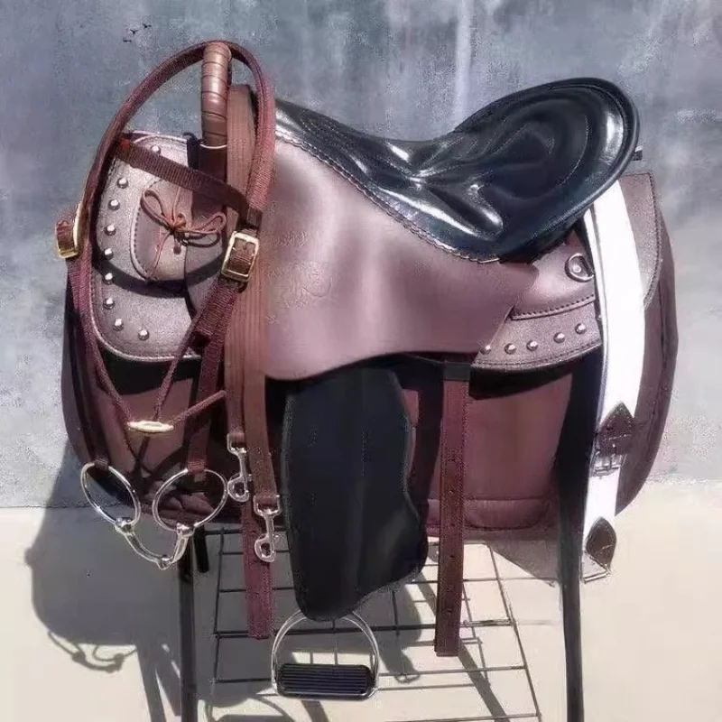 

Армейское туристическое седло из воловьей кожи Big Pony, полный комплект с аксессуарами, стальной скелет