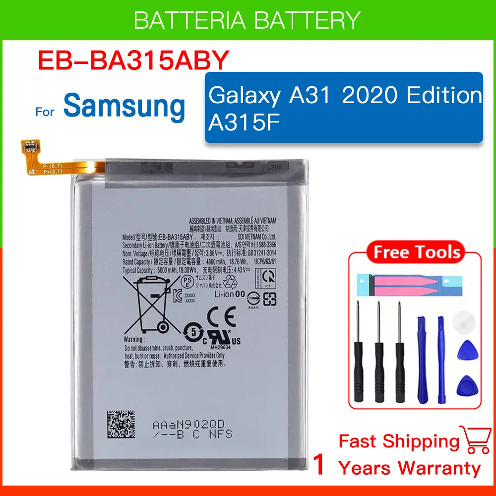 Brand New EB-BA315ABY 5000mAh Battery For Samsung Galaxy A32 4G A325f Phone Replacement High Quality Batteria+Tools