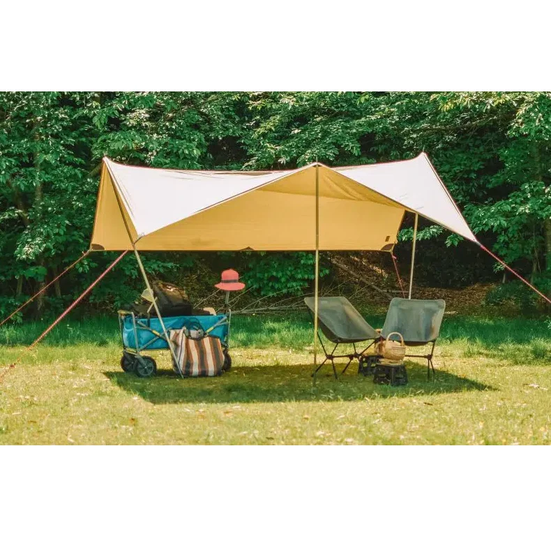 

10x10 Feet Oxford Waterproof Tent Hammock Cover Camping Tarp Pole Beach Tent Sun Shade Shelter