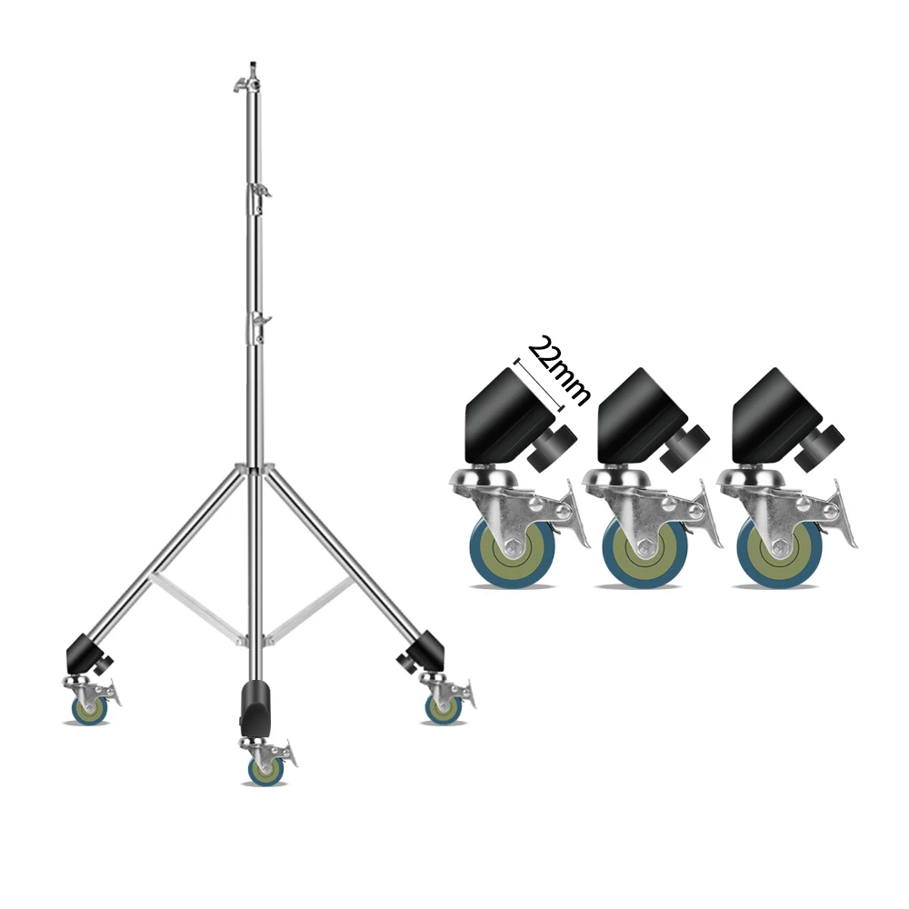 3 pces c-suporte giratória rodízio roda conjunto 22mm de diâmetro para fotografia resistente de aço inoxidável c-suporte acessórios de roda especial