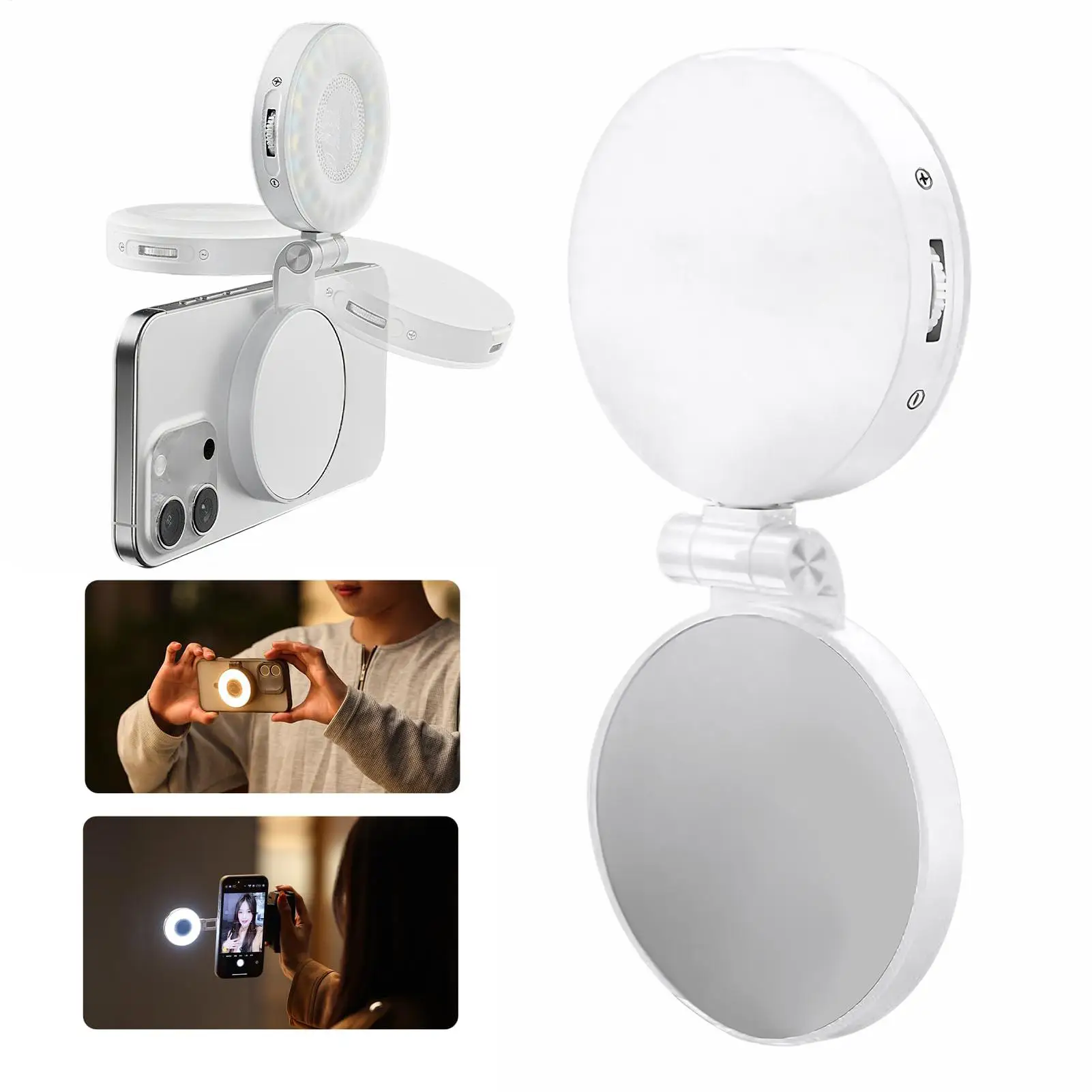 ضوء سيلفي للهاتف LED ضوء سيلفي مغناطيسي للهاتف 3 أوضاع إضاءة قابلة للتعديل للمكياج والكمبيوتر المحمول وكاميرا الويب ومدونة الفيديو