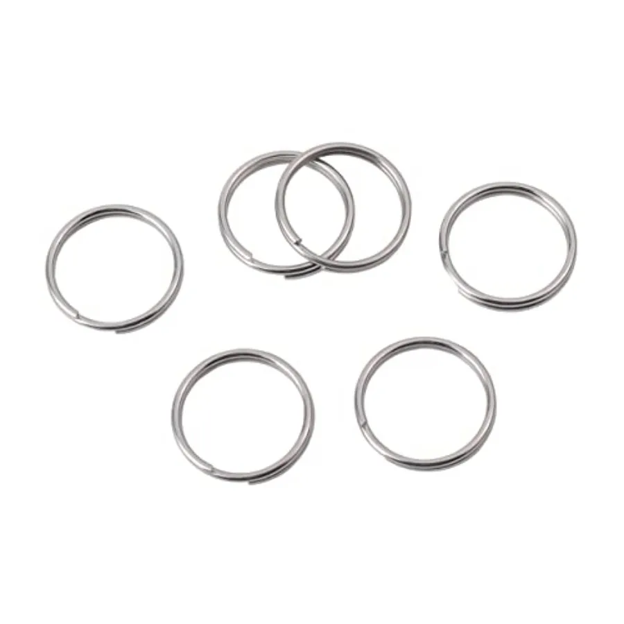 1 2 Ih Split Key RingsStainless Steel Dogs Cats ID Tag Mini Thick Keyrings 16mm Small Key Chain Ring for Dogs Tag Craft Car Key