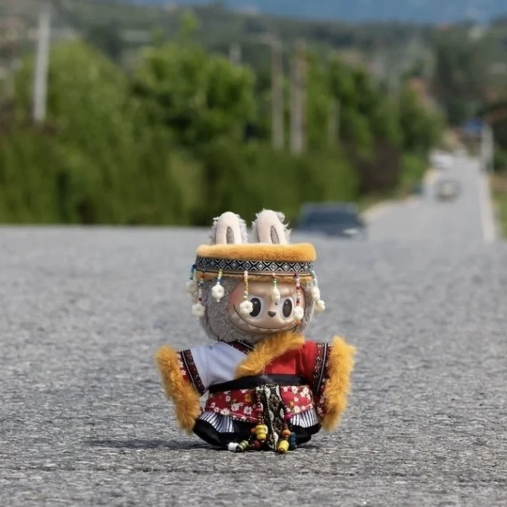 

3pcs/Set Tibetan National Costume for 15/17cm Ropa Labubu Mini Doll Clothes Trendy Outfit Traditional Classic Style