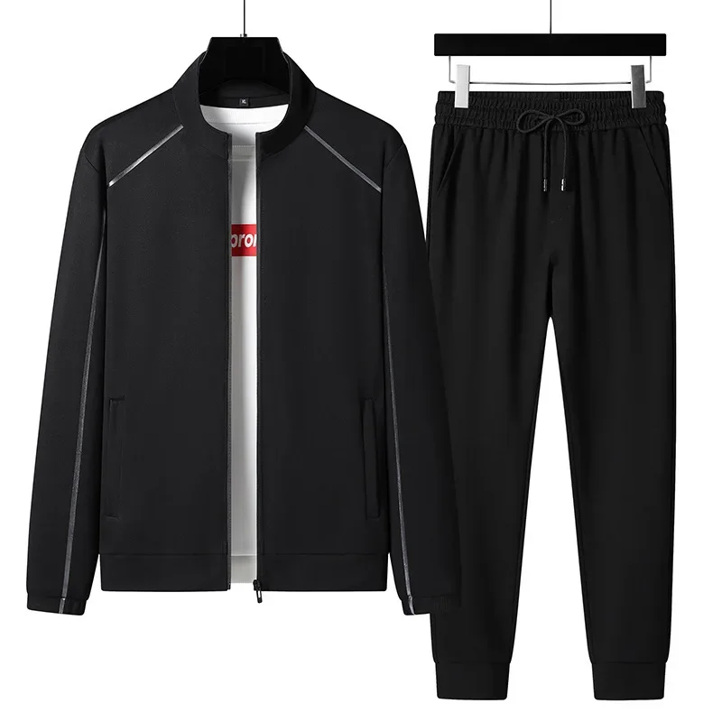 

MAIDANGDI Spring and Autumn Youth Sports and Leisure Stand Up Collar Jacket, Men's Trendy Handsome Long Sleeve Hoodie Pants