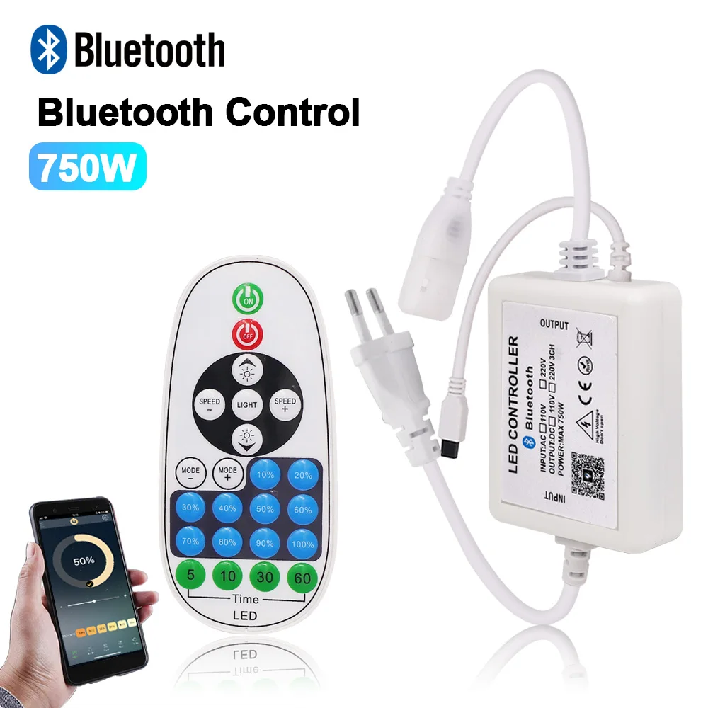 Ściemniacz LED przycisk dotykowy na ścianie zdalny Bluetooth kontroler inteligentne Wifi Tuya do 8mm PCB 110V/220V 288 dids/m taśma oświetlenie COB