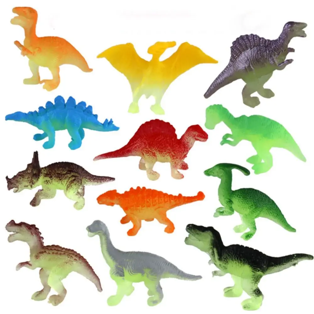 PVC świecące w ciemności dinozaury zabawki dinozaur Ornament Noctilucent imitacja dinozaura świecąca figurka Noctilucent dinozaur