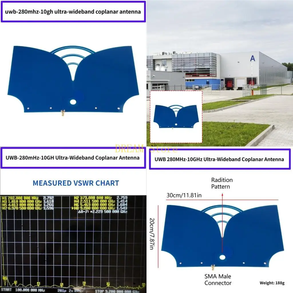 UWB 280MHz-10GHz Wide Band Antennae with Accurate Distance Measurement Stable and Compactly Design Best Sale