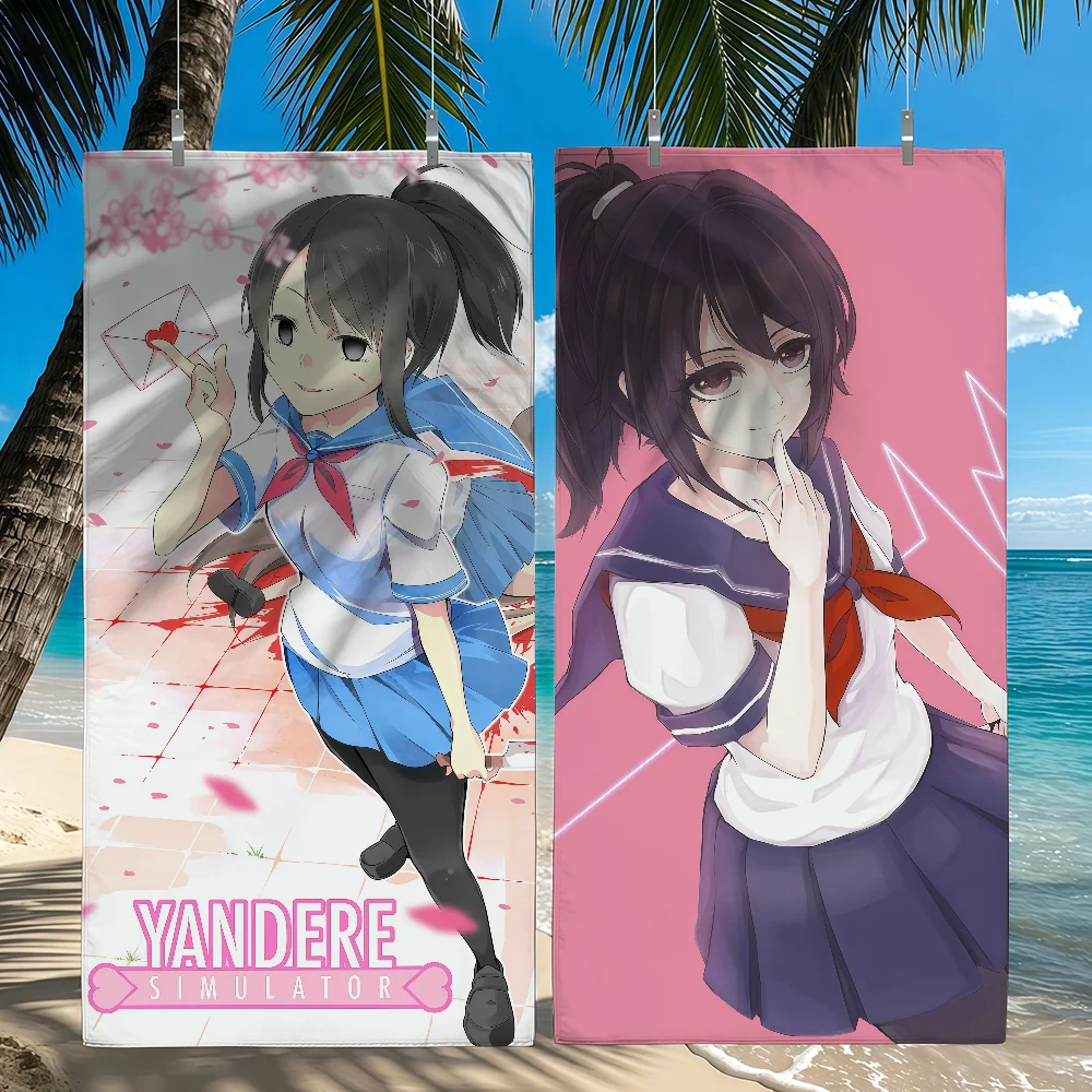 Game Y-Yandere S-SimulatorS Towel Quick Drying Beach Towels Are Suitable For Swimming Pools Camping Yoga And The Gym