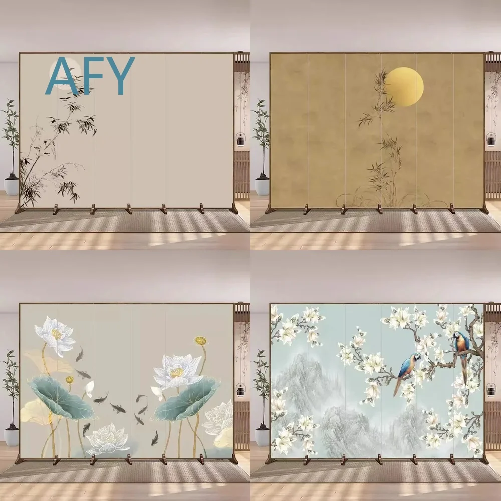 New Chinese Style Folding Screen Partition for Living Room Office Hotel Restaurant Tea Room Modern Simple Light Luxury Decor