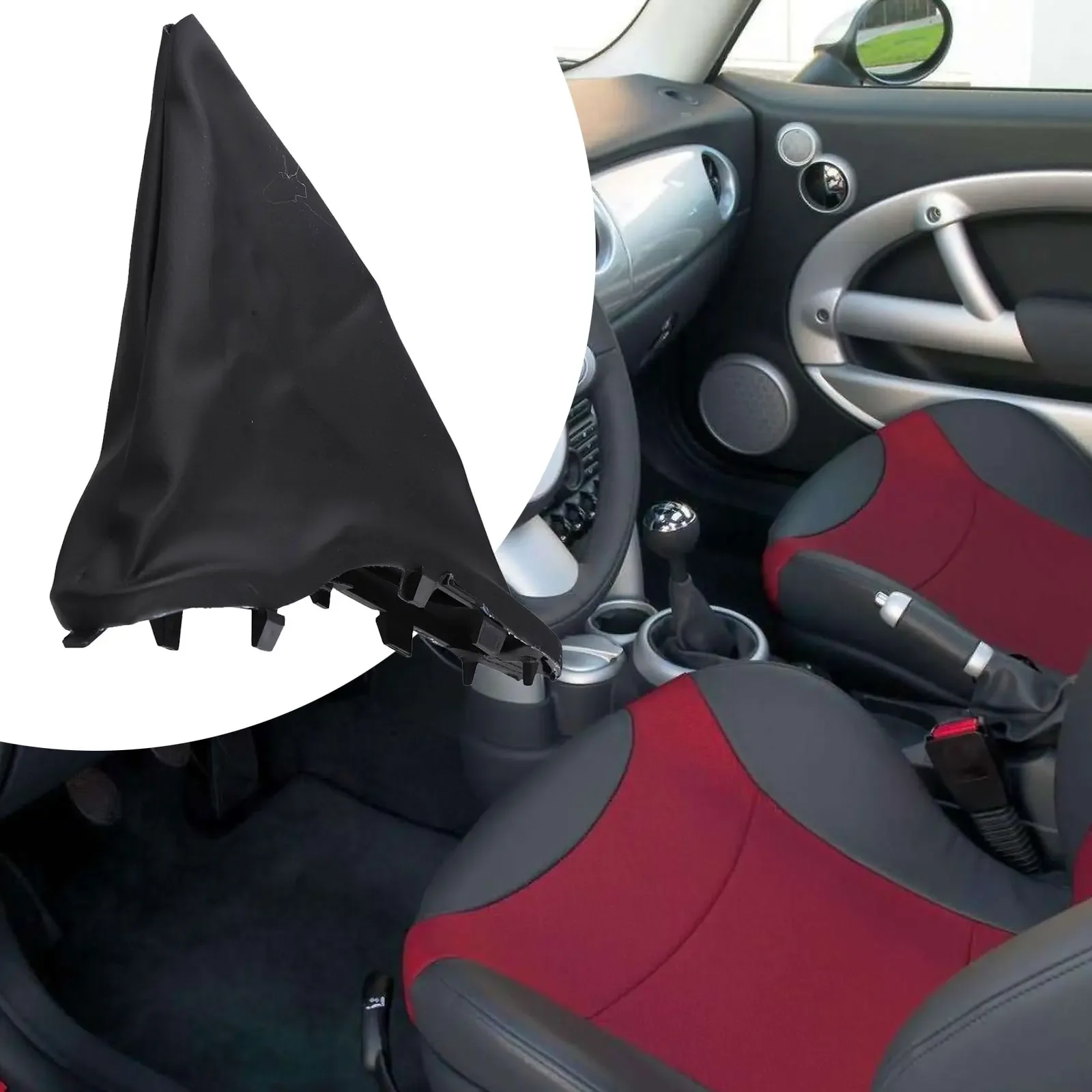 ABS PU Leather Handbrake Sleeve Interior Upgrade OEM Part Number Not Applicable Brand New Condition For R50 R52 R53