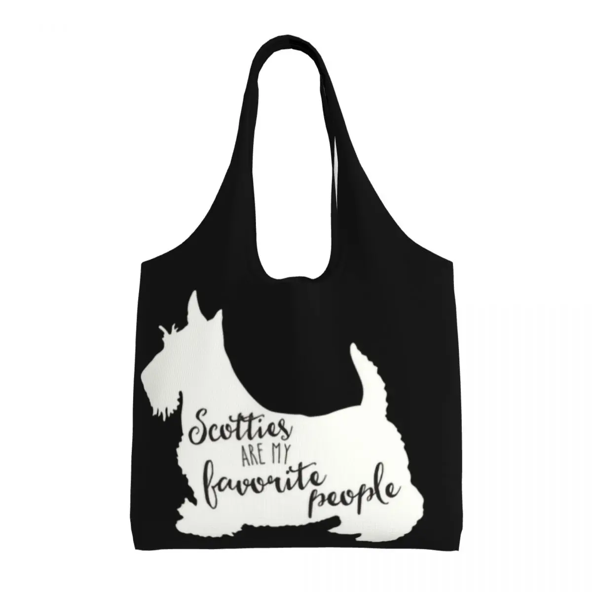 Scotties Are My Favorite People Sac à provisions en toile, fourre-tout d'épicerie, sacs à provisions, sac à main de grande capacité, projets Terrier Dog, initié