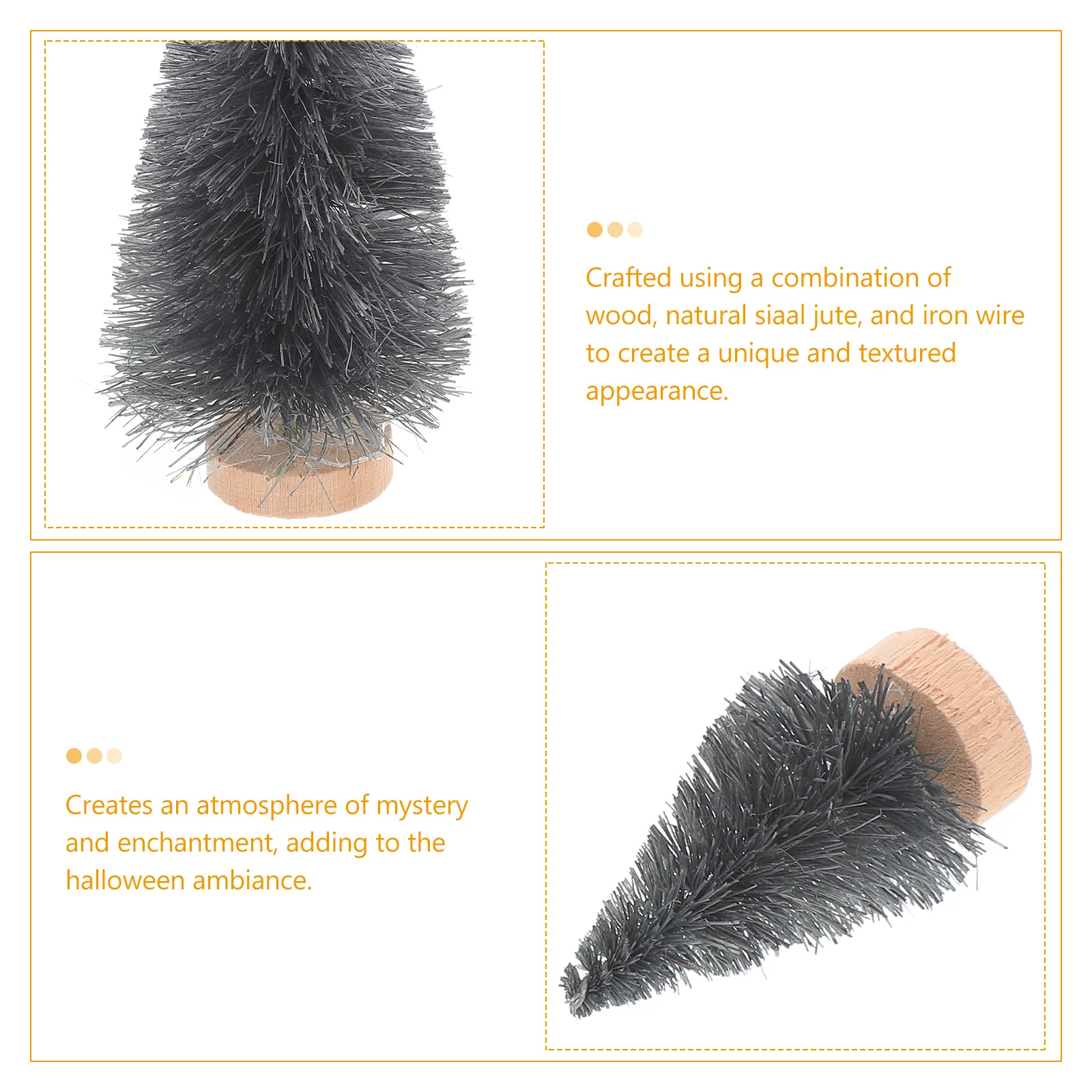 

12pcs Black Small Tree Decor Artificial Pine Trees For Halloween Haunted House Spooky Decor Mini Fake Trees Tabletop Props Party