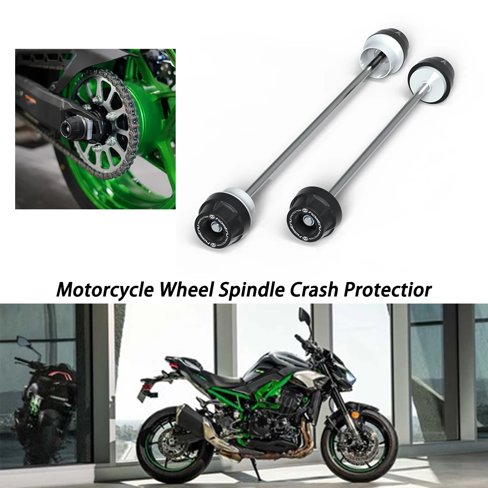 Motorrad Vorder- und Hinterradachse für Kawasaki Z900 Z900RS SE Cafe 2017-2025 – Anti-Kollisions-Slider-Pad und Radspindel-Zubehör
