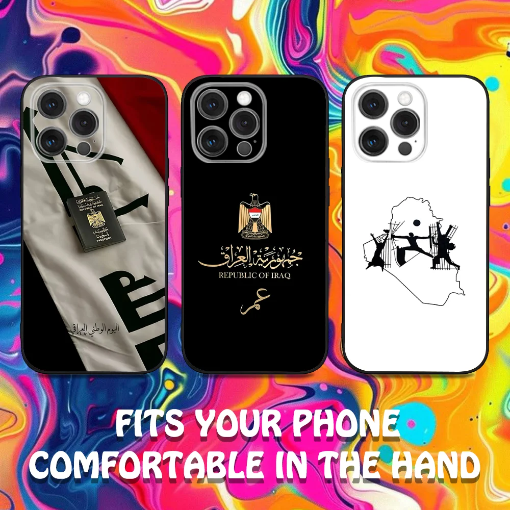 

Nation Iraq Flag lyrics Phone Case For iPhone 16,15,14,13,12,11,Pro,Max,Plus,X,XS,XR,SE,8,7,Mini,Soft Silicone Black Case