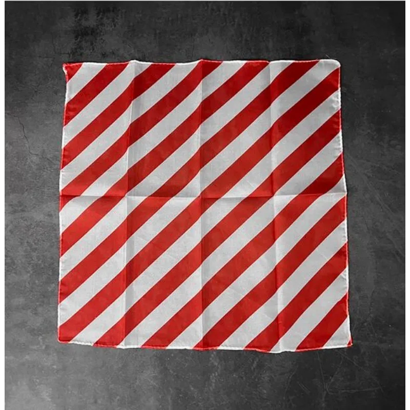 

60*60 см шелк зебры (черный, белый/красный и белый) 100% чистый шелк в полоску шелковые волшебные аксессуары для тростей волшебные сценические трюки реквизит