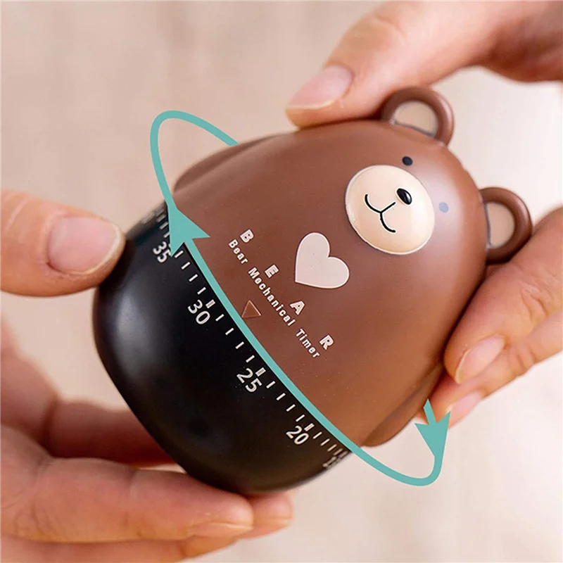 Y50A-2X مؤقت المطبخ مؤقت البيض مؤقت تنازلي ميقاتي عائلي للحيوانات 55 دقيقة، للطهي والرياضة والتعلم، بني