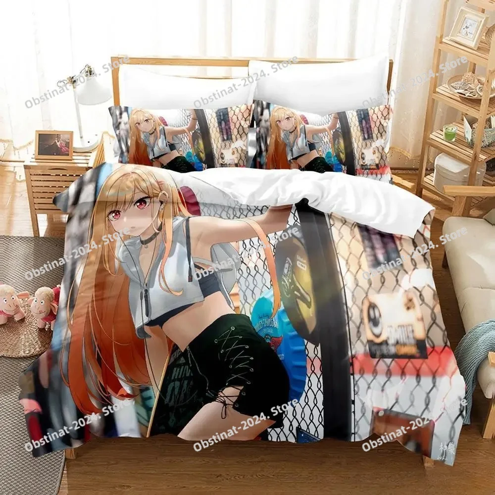 

3D Print Anime Kawaii Marin Kitagawa Bedding Set Bed Set Duvet Cover Sheet Pillowcase Bed Soft Quilt Cover Full Queen King Size
