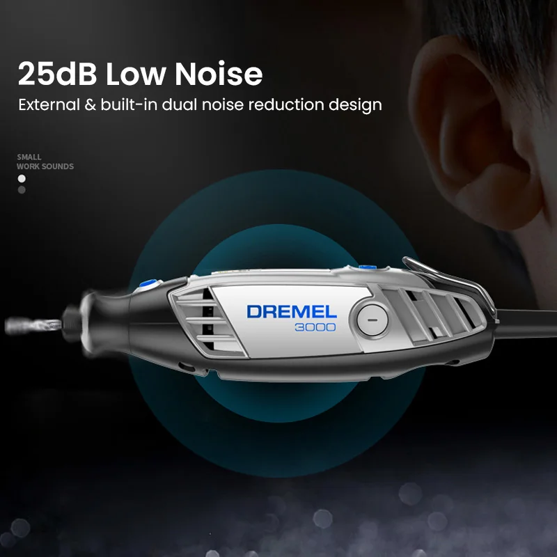 DREMEL 3000 시리즈 회전 공구, 다목적 120W 전기 연마기, 10000- 32000rpm, 속도 조절 모터 전동 공구, 10 키트