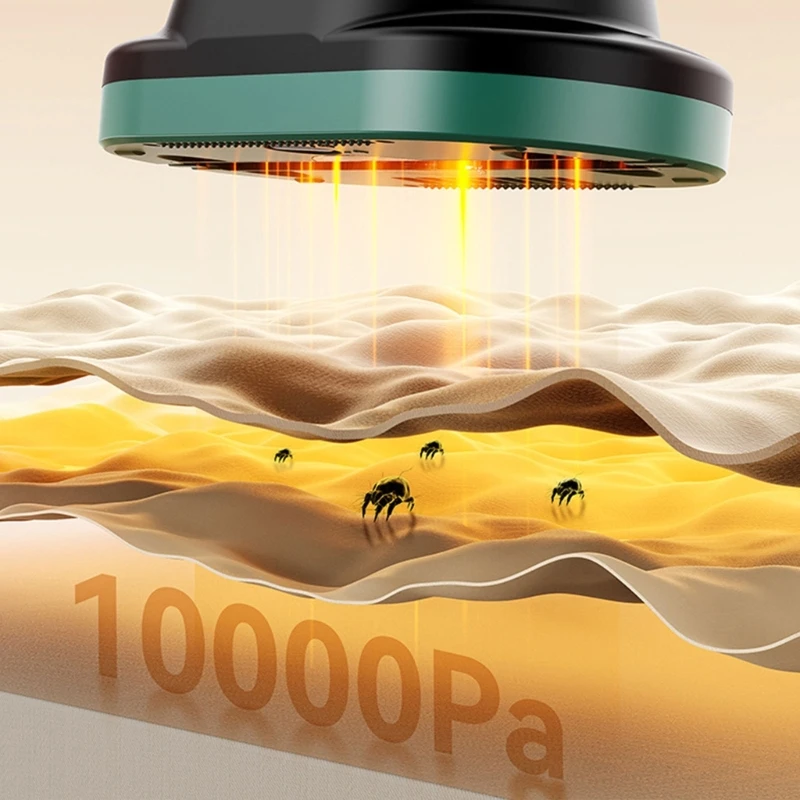 Aspirateur à matelas avec lumière UVC, aspiration 10kpa, puissant aspirateur à main pour lit, faible bruit pour poussière,