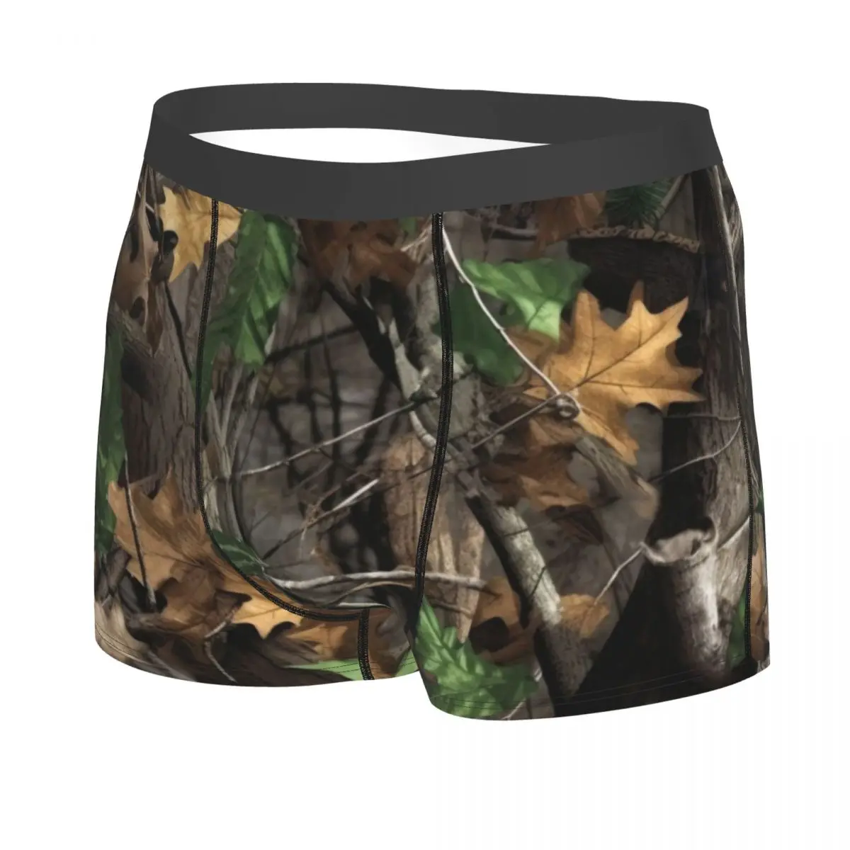 Novelty Forest Real Tree Camouflage Camo Boxers Shorts Underpants Men's Breathbale Briefs Underwear