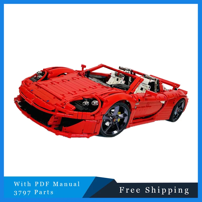 

3797, детали MOC Porschees Carreraes GT, спортивная модель «сделай сам», строительные блоки, игрушки на день рождения, Рождество, подарок для взрослых и детей