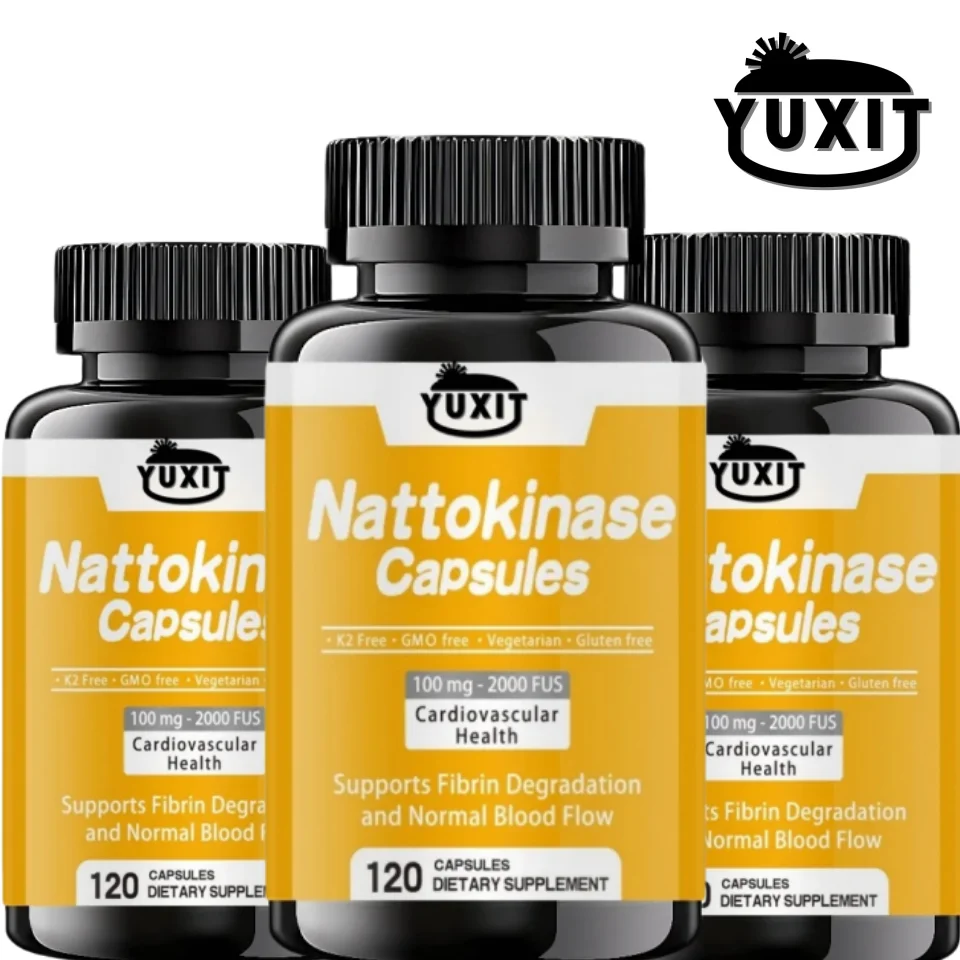 YUXIT  Nattokinase Supplement 2000 Fu Portions, 120 Capsules (from Natto, Japan) System Enzyme