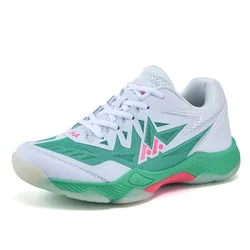 Zapatos de bádminton profesionales para hombre y mujer, zapatillas de tenis de entrenamiento atlético, antideslizantes, de gran tamaño, color azul, calidad para exteriores