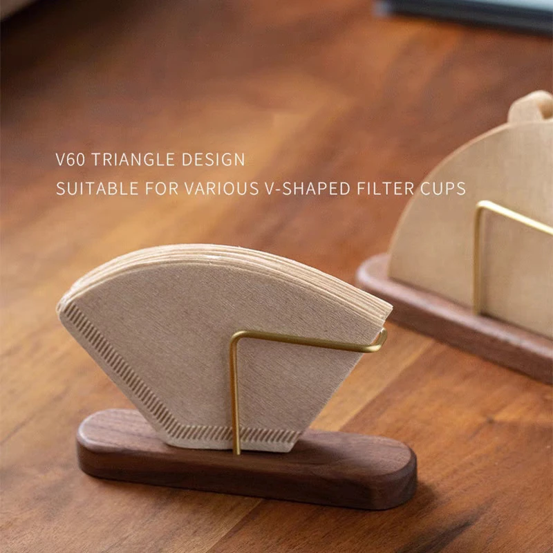 Hand-brewed Coffee Filter Paper Storage Rack Multi-functional Conical Fan Filter Paper Rack Wooden Coffee Matching Equipment