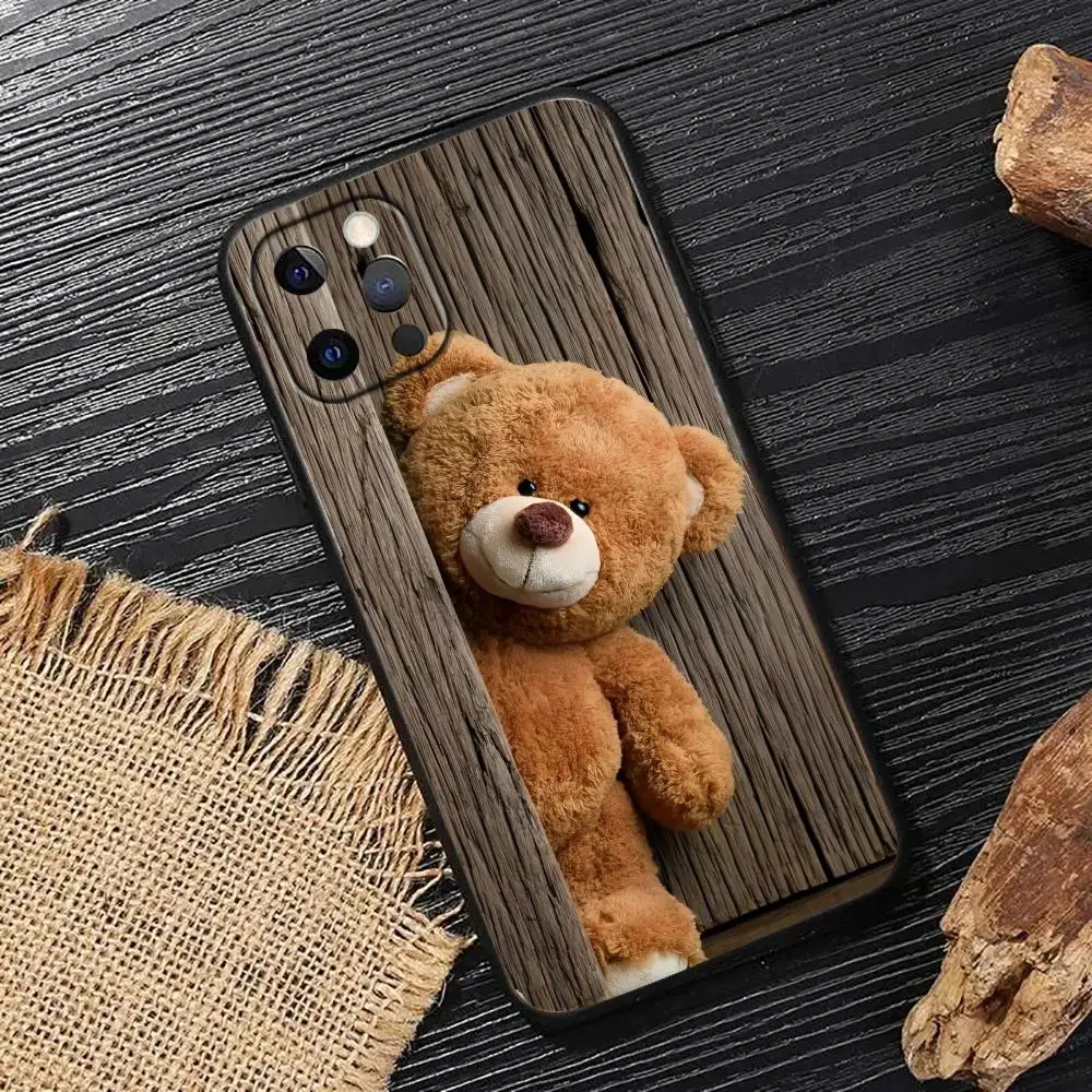 Cute Bear Design Mobile Case for iPhone 17 16 15 14 13 12 11 Pro/ Max/Plus All-inclusive Frosted Soft Case
