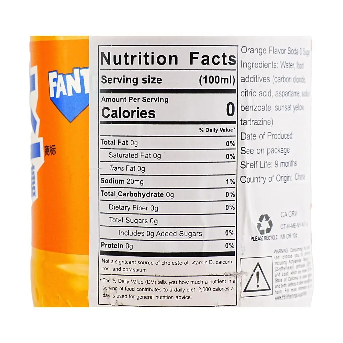 [14 Packungen] Fanta. China zuckerfreies Orangen soda, 16,9 floz * 14 Packungen